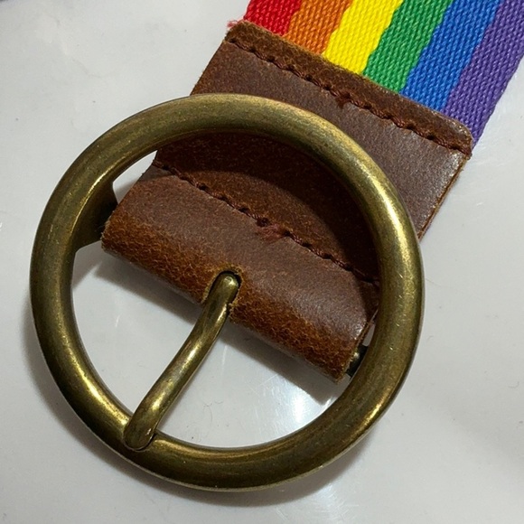 Rainbow Striped Woven Belt - Picture 2 of 6